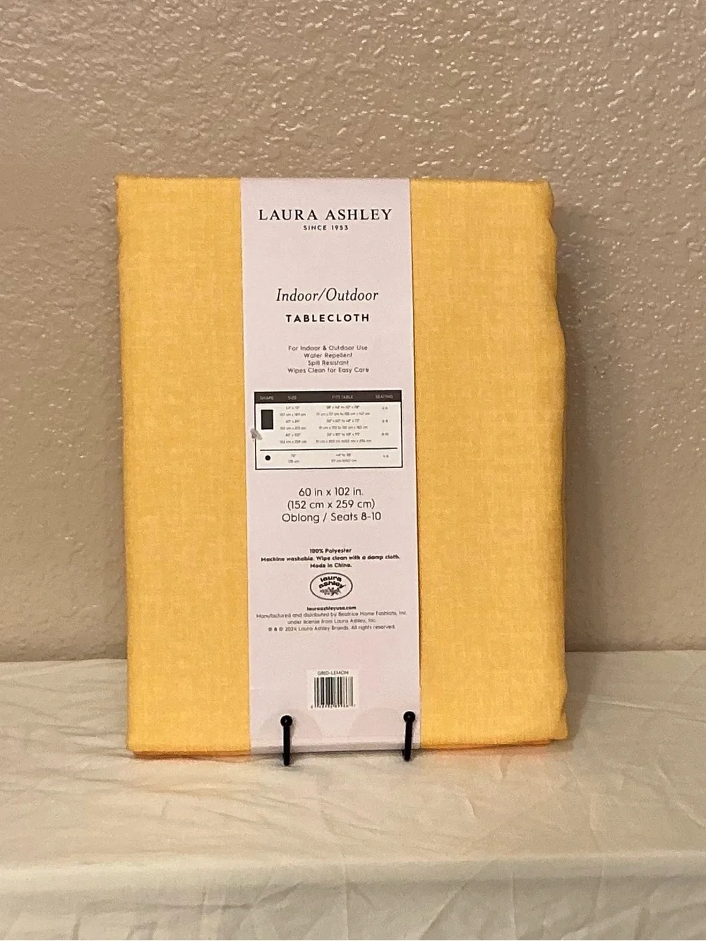 Laura Ashley Bright Yellow Indoor/Outdoor Tablecloth